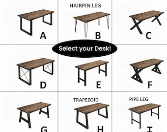 TRUMAKE™ Desk, Wood Steel Desk, Home Office Desk, Rustic Desk, Farmhouse Desks, Modern Industrial Desk, Computer Desk, FREE SHIPPING!