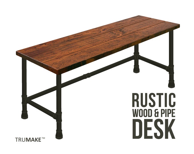 60"Lx22.5"x30"H - Industrial Desk, Pipe Desk, Rustic Wood Desk, Industrial Chic Style, Urban Wood Desk Office Desk, Computer Desk, Wood Desk