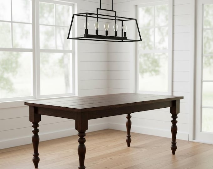 Rustic Wood Farmhouse Table: Handcrafted Harvest Dining Table