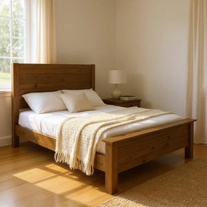 Farmhouse Bed Frame Rustic Wood Bed Frame | Handcrafted Solid Wood Bed Frames Many sizes Full/Twin/Queen | Made in USA Free Shipping!
