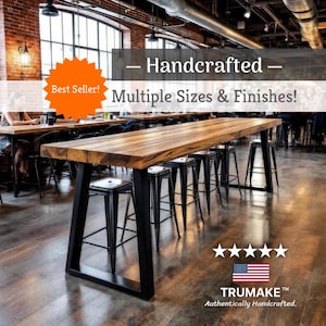 Rustic Wood & Steel Bar Table: Industrial Pub Table