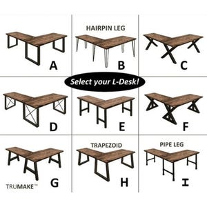 L-Shaped Desk, Wood Steel L-Desk, Home Office Desk, Rustic Corner Desk, Farmhouse Desks, Modern Industrial Desk, Urban Desk, Computer Desk