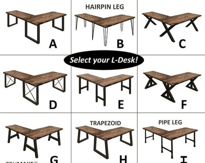L-Shaped Desk, Wood Steel L-Desk, Home Office Desk, Rustic Corner Desk, Farmhouse Desks, Modern Industrial Desk, Urban Desk, Computer Desk