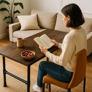Rustic Wood Desk | Wood Plank and Industrial Steel Pipe Desk | Computer Desk | Office Desk | Modern Farmhouse Desk | Personal Desk | USA