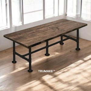 Conference Table Rustic Wood & Pipe Table, Industrial Dining Table Urban Wood Table Rustic Wood and Pipe Table Harvest Table Farmhouse Table
