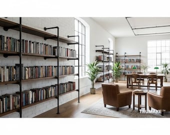 Industrial Wall Shelving Unit. Book Shelf. Shelving Unit. Rustic Wood Shelf. Pantry Shelving. Home Office Shelving Wood Shelf. FREE SHIPPING