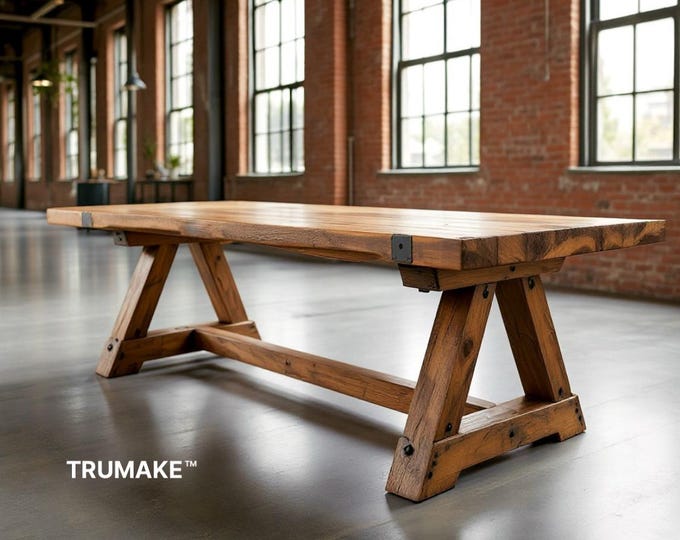 RUGGED TABLE | Rustic Dining Table | Harvest Wood Dining Table | Chunky Table | Heavy Table | Kitchen Farm Table | Handcrafted in the USA
