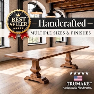 Pedestal Wood Rustic Dining Table | Handcrafted in the USA | Free Shipping!