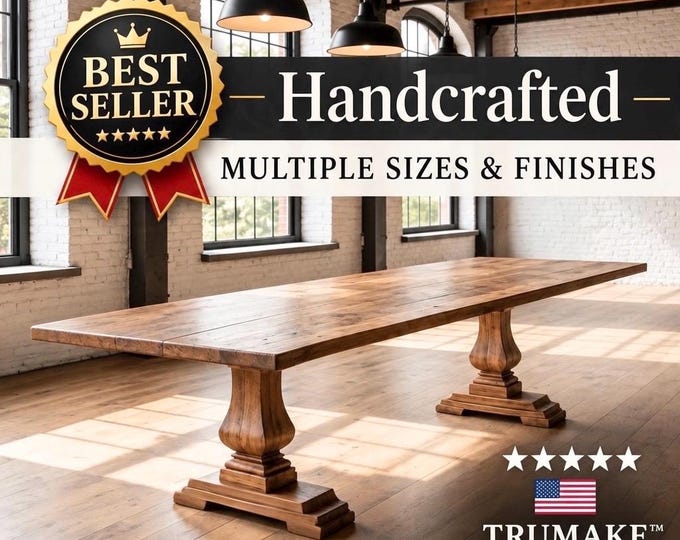 Pedestal Wood Rustic Dining Table | Handcrafted in the USA | Free Shipping!