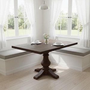 PEDESTAL TABLE | Breakfast Nook Table | Rustic Dining Table | Harvest Wood Dining Table | French Country Table | Kitchen Farm Table