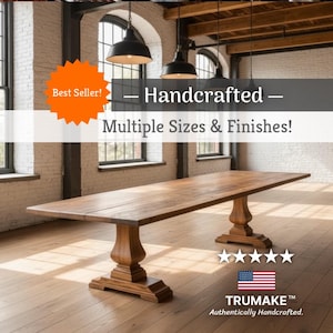 Pedestal Wood Rustic Dining Table | Handcrafted in the USA | Free Shipping!