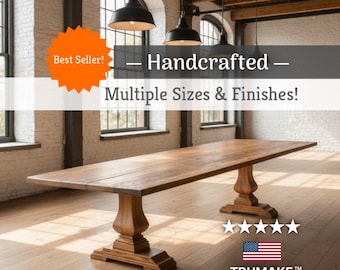 Pedestal Wood Rustic Dining Table | Handcrafted in the USA | Free Shipping!
