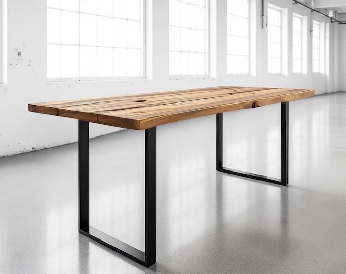 BAR TABLE | Rustic Solid Wood & Steel | Handcrafted Industrial Pub Table