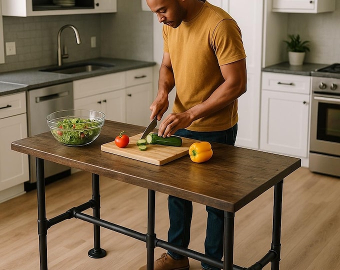 Butcherblock Bar Table Counter Height Bar Table | Kitchen Island Solid Wood Bar Pub Table Restaurant Bar Table | Industrial Bar Table | USA