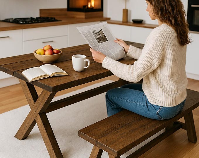FARMHOUSE TABLE, X-Leg Style Table, Wood Dining Table with X Legs, X-Leg Style Rustic Table, Modern Farmhouse Chic Tables, Free Shipping