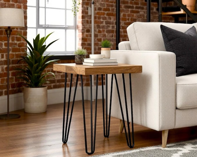 Hairpin Leg Coffee Table | Rustic Wood | Industrial Steel & Wood Coffee Table | Living Room Coffee Table | Handcrafted in the USA