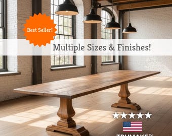 Pedestal Wood Rustic Dining Table | Handcrafted in the USA | Free Shipping!