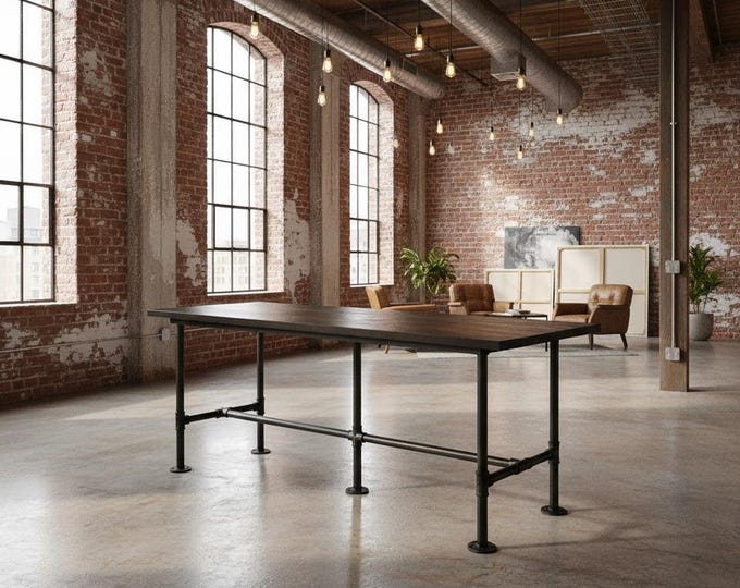 Bar Table, 36" Tall Industrial Style Bar Table, Counter Height Pub Table, Pipe Leg Bar Table, Rustic Wood and Pipe, Urban, Wood Bar Table