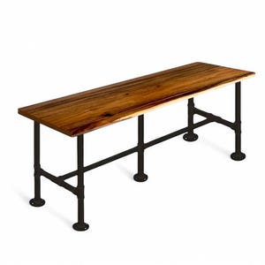 Live Edge Walnut Slab BAR TABLE | Handcrafted Industrial Bar Table | Solid Wood Steel Bar Table | Pub Counter Table Modern Industrial Table