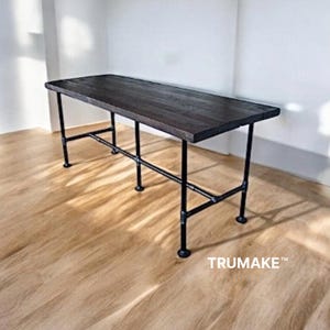 Handcrafted Rustic Industrial Pipe Leg Bar Table | Solid Wood and Steel Table | Pub Counter Table | Modern Industrial Table | Free Shipping!