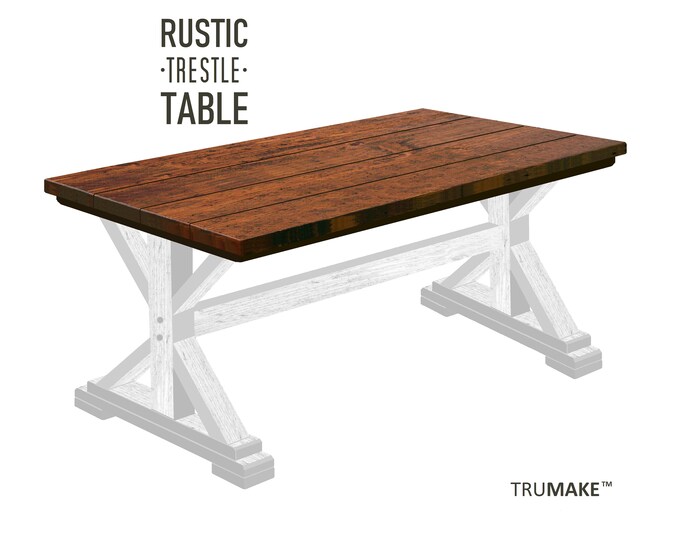 RUSTIC TRESTLE TABLE, Farmhouse Trestle Table, Wood Dining Table, Farm Table, Harvest Table, Kitchen Table, Chic Tables, Free Shipping!