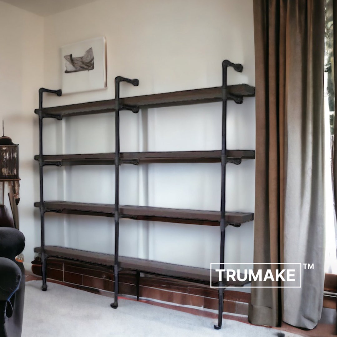 Industrial Wall Shelving Unit. Book Shelf. Shelving Unit. Rustic Wood