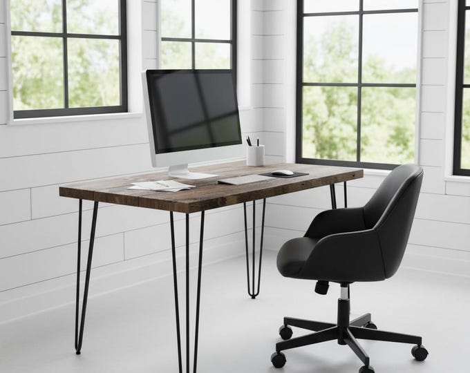 Hairpin Desk. Computer Desk. Office Desk. Personal Desk. Mid Century Desk. Industrial Modern Hairpin Desk. Rustic Wood Desk. FREE SHIPPING