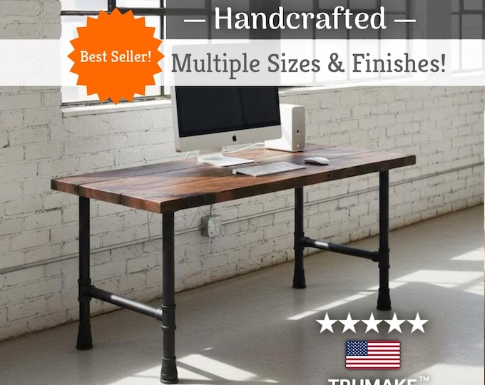 FREE SHIPPING! Desk, Rustic Wood and Industrial Pipe Desk, Industrial Style Pipe and Wood Desk, Urban Wood Desk, Computer Desk Office Desk