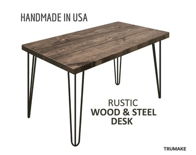 Hairpin Desk. Boho Desk. Computer Desk. Office Desk. Personal Desk. Mid Century Desk. Modern Hairpin Wood Desk. FREE SHIPPING