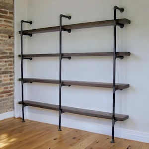 Wall Shelving Unit. Industrial Book Shelf. Shelving Unit. Rustic Wood Shelf. Pantry Shelving. Home Office Shelving Wood Shelf. FREE SHIPPING