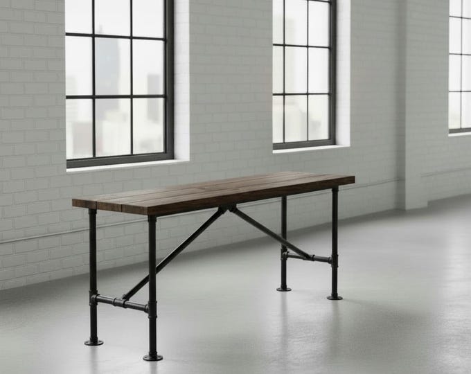 Bar Table (42"H) Industrial Pub Table, Bistro Table, Industrial Bar Table Rustic Wood and Pipe Bar Table Urban Wood Bar Table High Top Table