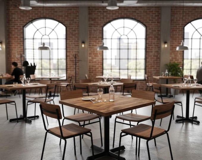 Beautiful Restaurant Table | TRUMAKE Butcher Block Wood Table | Solid smooth dining tables | Handcrafted Square Table | Free Shipping!