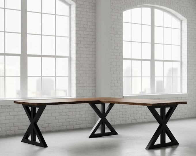 RUSTIC FARMHOUSE L-Shaped DESK