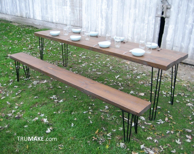 Hairpin Leg Dining Table. Farmhouse Table. Harvest Table. Kitchen Table. Mid-Century Table. Modern Table. Rustic Wood Table. FREE SHIPPING