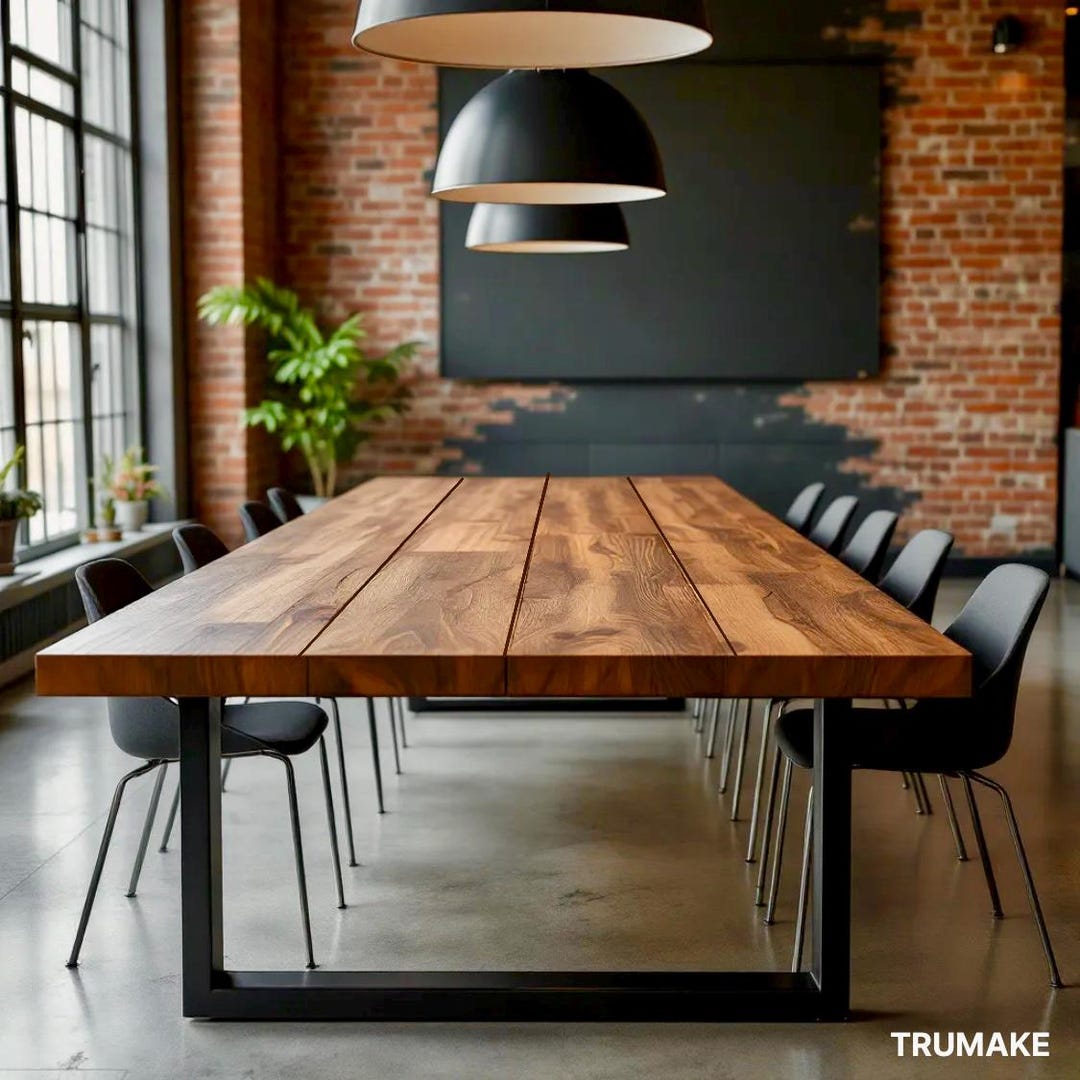Handcrafted Rustic Wood & Steel Table: Industrial Farmhouse Style - Etsy