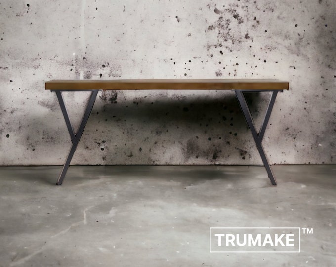 Y-LEG DESK | Butcher Block Wood Desk | TRUMAKE Desk | Solid smooth butcher block top Y-Leg Desk | Free Shipping!