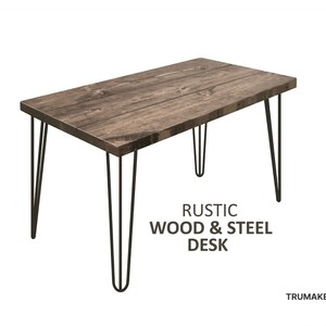 Hairpin Leg Desk. Handmade Rustic Desk. Homeschool Desk. Wood and Industrial Steel Desk. Computer Desk. Office Desk. Modern Farmhouse Desk