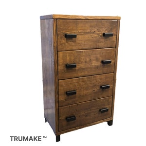 Rustic Wood Dresser, Industrial Style Dresser, Modern Farmhouse Dresser, Solid Wood and Steel Dresser, Bedroom Clothes Dresser FREE SHIPPING