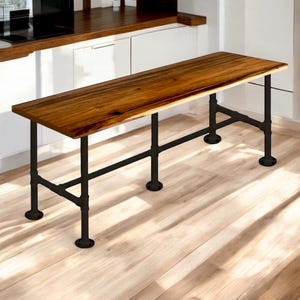 Live Edge Walnut BAR TABLE | Handcrafted Industrial Bar Table Solid Wood and Steel Bar Table Pub Table Counter Table Modern Industrial Table
