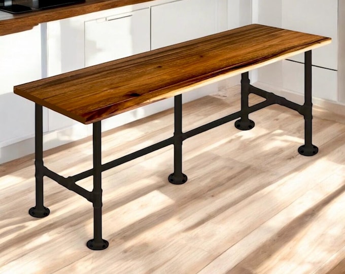 Live Edge Walnut BAR TABLE | Handcrafted Industrial Bar Table Solid Wood and Steel Bar Table Pub Table Counter Table Modern Industrial Table