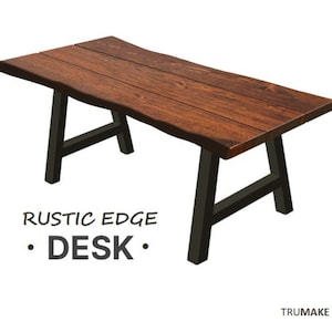 RUSTIC EDGE DESK, Rough Edge desk, Solid Wood and Steel Desk, Handcrafted Desk, Rustic Desk, Modern Desk, Work at home desk, Office Desk