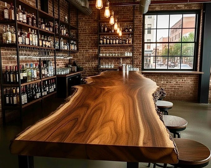 Live Edge Bar Table | Solid Wood Walnut | Handmade in the USA | Pub Table | Tall Table | Customizable Sizes!