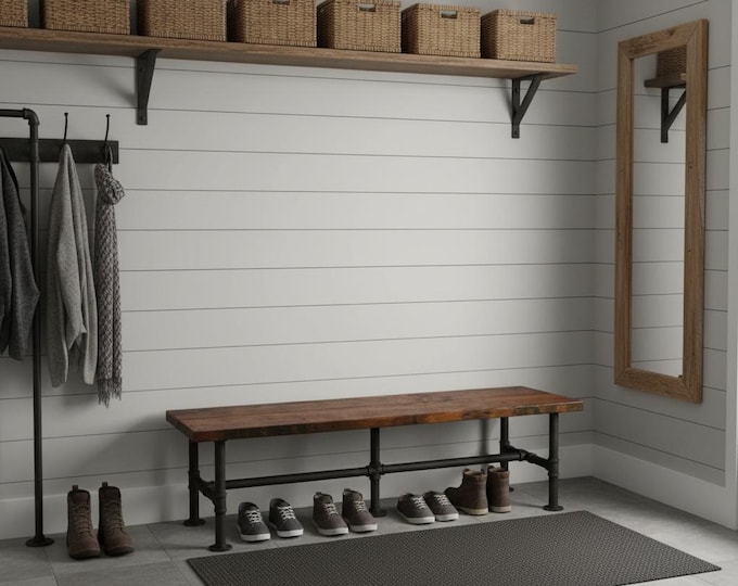 Rustic Bench | Solid Wood | Beautifully Handcrafted Industrial Pipe Leg Bench | Farmhouse Bench | Industrial Modern Bench