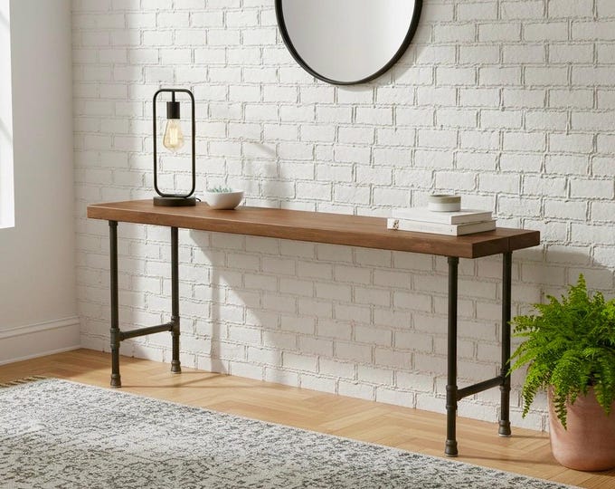 Console Table. Sofa Table. Narrow Entryway Table. Buffet Table. Foyer Table. Rustic Wood and Steel Pipe Table. Couch Table. FREE SHIPPING