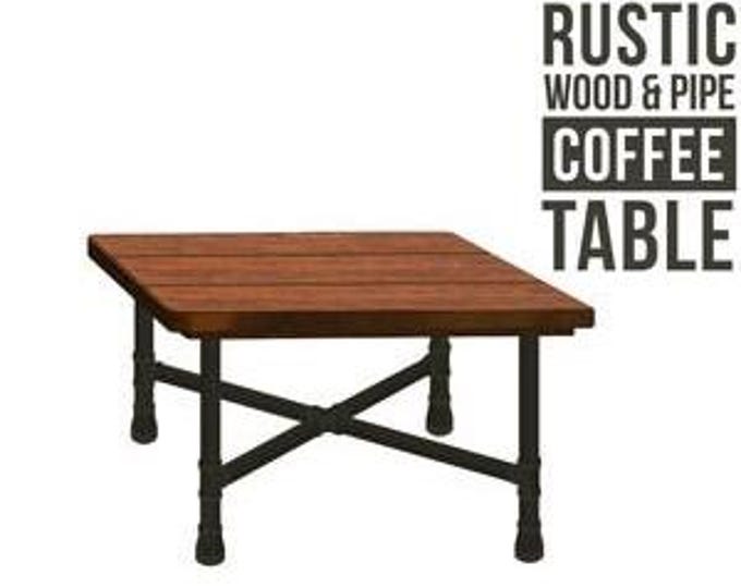Coffee Table, Rustic Coffee Table. Farmhouse Coffee Table. Pipe Leg Coffee Table. Industrial Modern Coffee Table. FREE SHIPPING!