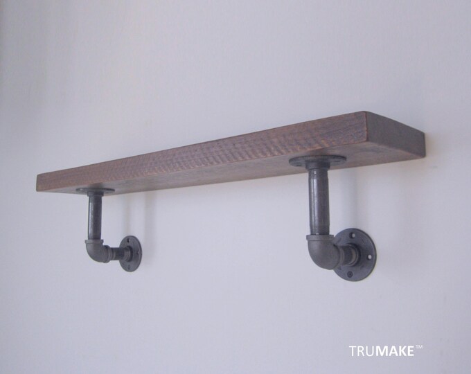 Pipe Bracket Shelf. Wall Shelf. Rustic Wall Shelf. Industrial Wood Shelf. Farmhouse Shelf. Kitchen Shelf. Solid Wood. FREE SHIPPING!