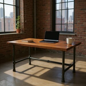 Rustic Wood & Pipe Desk, Solid Wood and Pipe Desk, Country Desk, Farmhouse Desk, Pipe Desk, Chic Desk, Computer Desk, Vintage Style Desk
