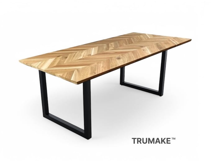 Chevron Desk with Square Legs, Modern Desk, Wood & Steel Desk, Industrial Chevron Desk, Farmhouse Desk, Computer Desk