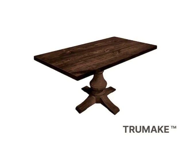 PEDESTAL TABLE | Breakfast Nook Table | Rustic Dining Table | Harvest Wood Dining Table | French Country Table | Kitchen Farm Table
