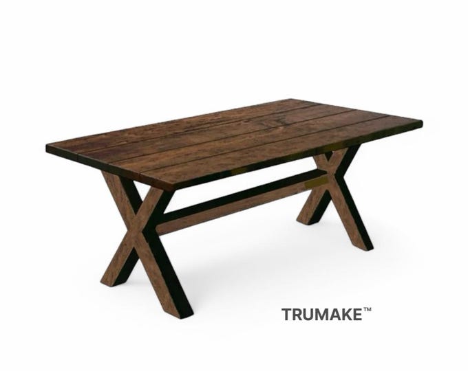 FARMHOUSE TABLE, X-Leg Style Table, Wood Dining Table with X Legs, X-Leg Style Rustic Table, Modern Farmhouse Chic Tables, Free Shipping